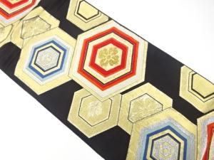 アンティーク　亀甲に花模様織り出し袋帯（材料）